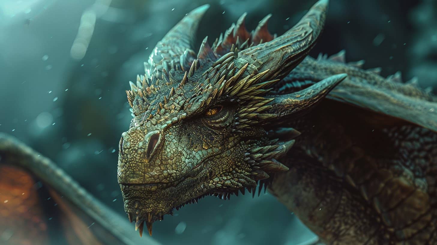 Dragon majestueux survolant un lac glacé
