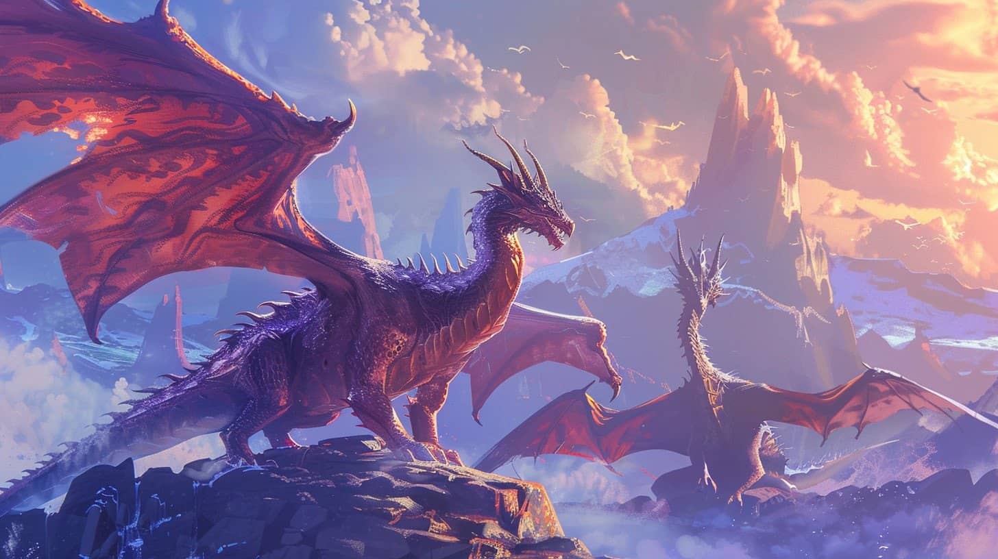 Dragon légendaire dans un jardin mystique