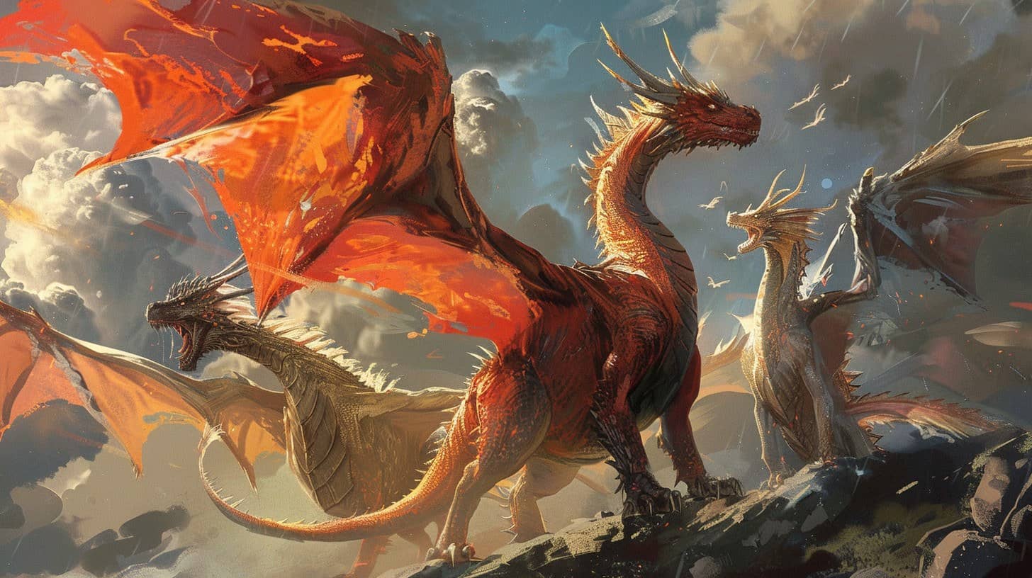 Dragon majestueux traversant les montagnes